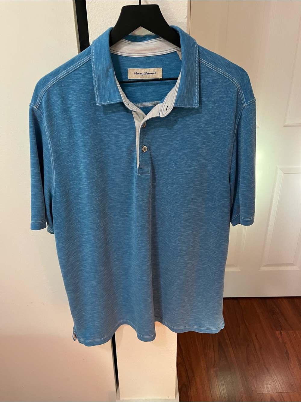 Tommy Bahama Heathered Sky Blue Short-Sleeve Polo